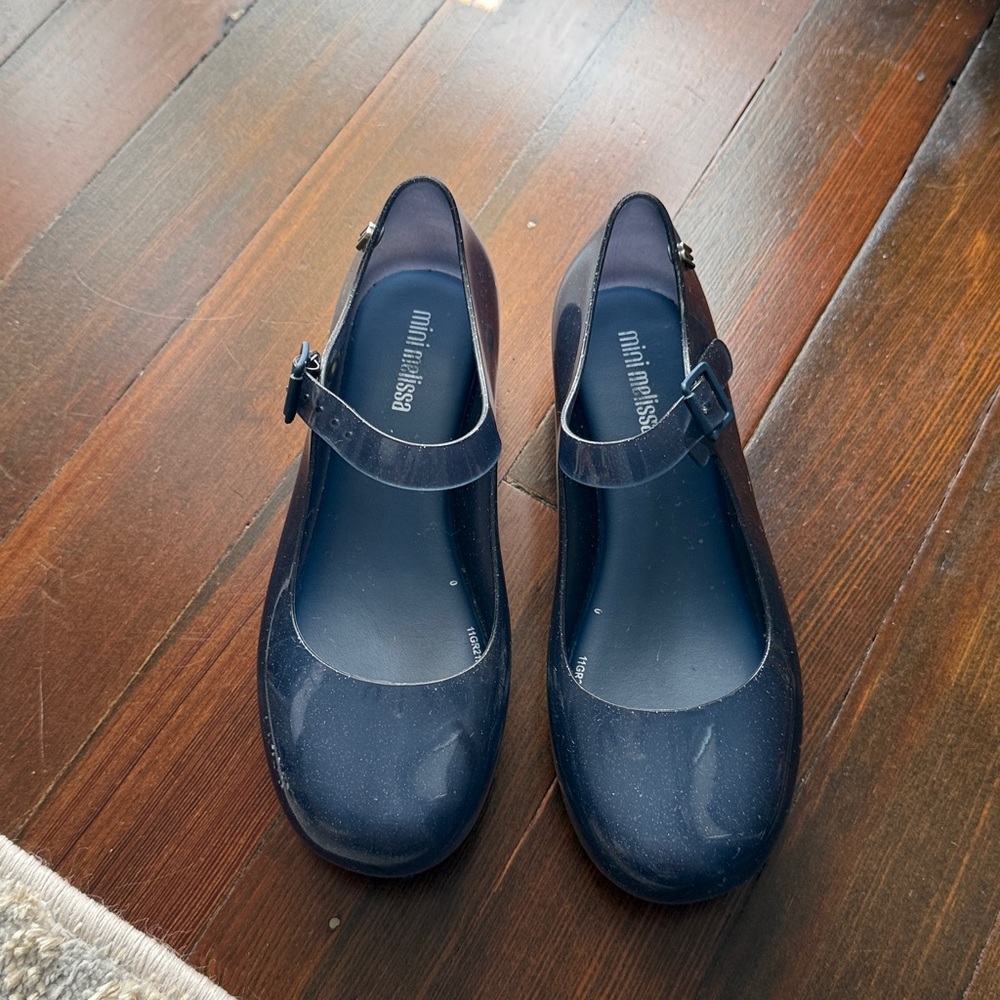 Mini Melissa Dark Blue Mary Jane Shoes size 1 USA/32 euro